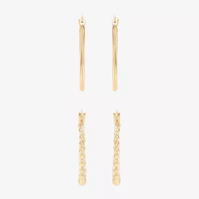 Limited Quantities! Womens 10K Gold 2-pc. Earring Set