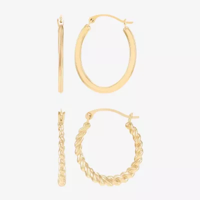 Limited Quantities! Womens 10K Gold 2-pc. Earring Set