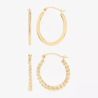 Limited Quantities! Womens 10K Gold 2-pc. Earring Set