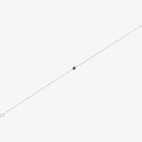 Limited Quantities! Womens 14K Gold 10 Inch Solid Cable Evil Eye Ankle Bracelet