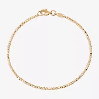 Limited Quantities! Womens 14K Gold 7.25 Inch Hollow Bead Chain Bracelet