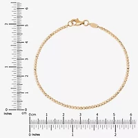 Limited Quantities! Womens 14K Gold 7.25 Inch Hollow Bead Chain Bracelet