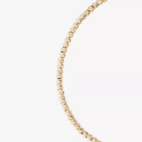 Limited Quantities! Womens 14K Gold 7.25 Inch Hollow Bead Chain Bracelet