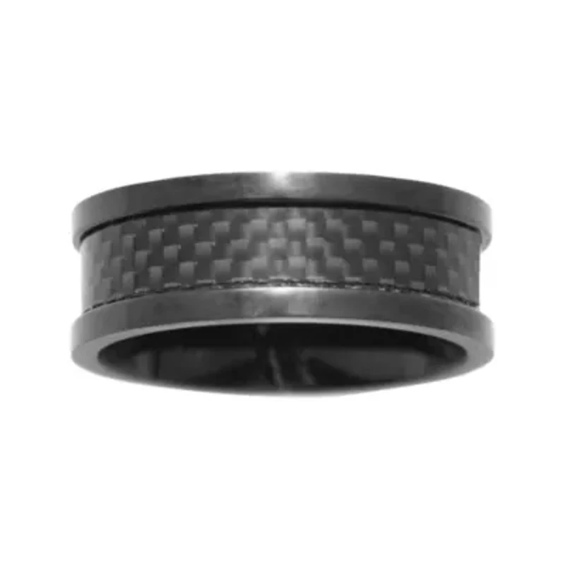 Mens 8mm Black Ceramic Wedding Band