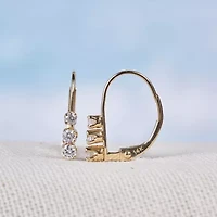 Womens 1/4 CT. T.W. Natural White Diamond 14K Gold 14.4mm Hoop Earrings