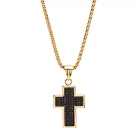 Mens Stainless Steel Cross 14 Inch Pendant Necklace