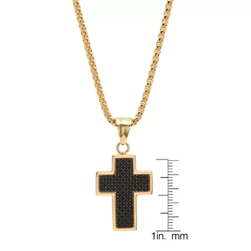 Mens Stainless Steel Cross 14 Inch Pendant Necklace