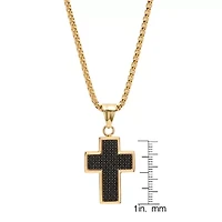 Mens Stainless Steel Cross 14 Inch Pendant Necklace