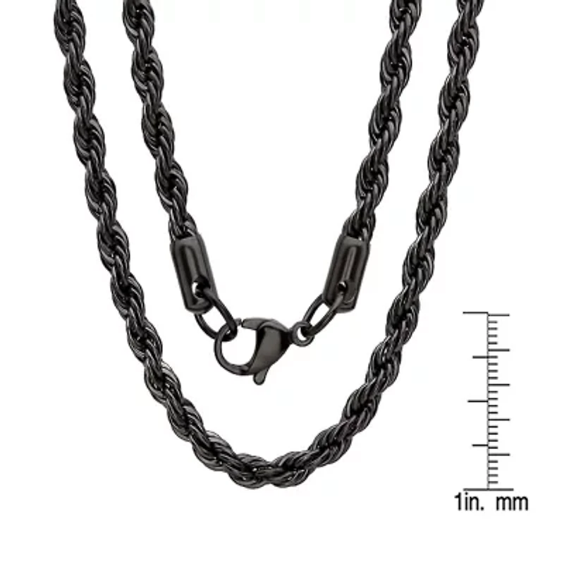 Mens Stainless Steel Hypoallergenic 24 Inch Rope Chain Necklace