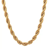 Mens 18K Gold Over Stainless Steel Hypoallergenic 24 Inch Pendant Necklace