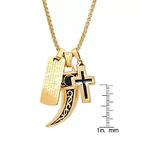 Mens 18K Gold Over Stainless Steel Hypoallergenic 24 Inch Pendant Necklace