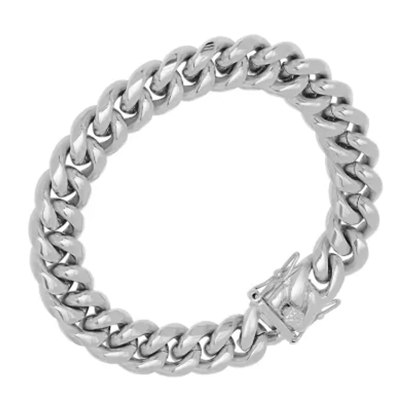 Mens Stainless Steel Semisolid Curb Hypoallergenic Chain Bracelet
