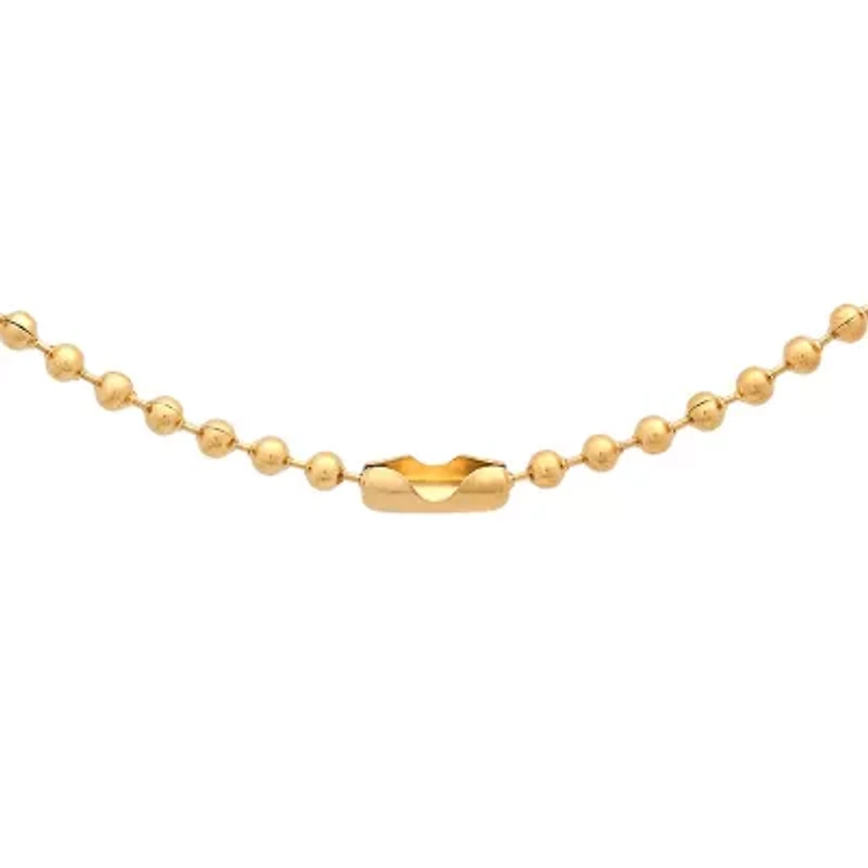 Mens 18K Gold Over Stainless Steel Hypoallergenic 30 Inch Box Chain Necklace
