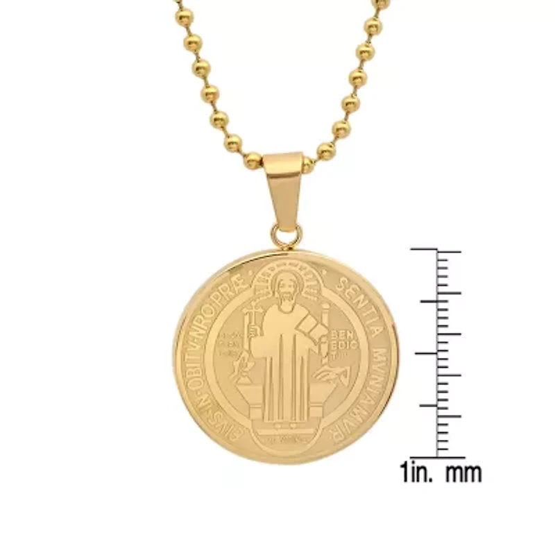 Mens 18K Gold Over Stainless Steel Hypoallergenic 30 Inch Box Chain Necklace