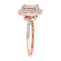 Womens 1/10 CT. T.W. Genuine Pink Morganite 14K Rose Gold Cocktail Ring