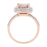 Womens 1/10 CT. T.W. Genuine Pink Morganite 14K Rose Gold Cocktail Ring