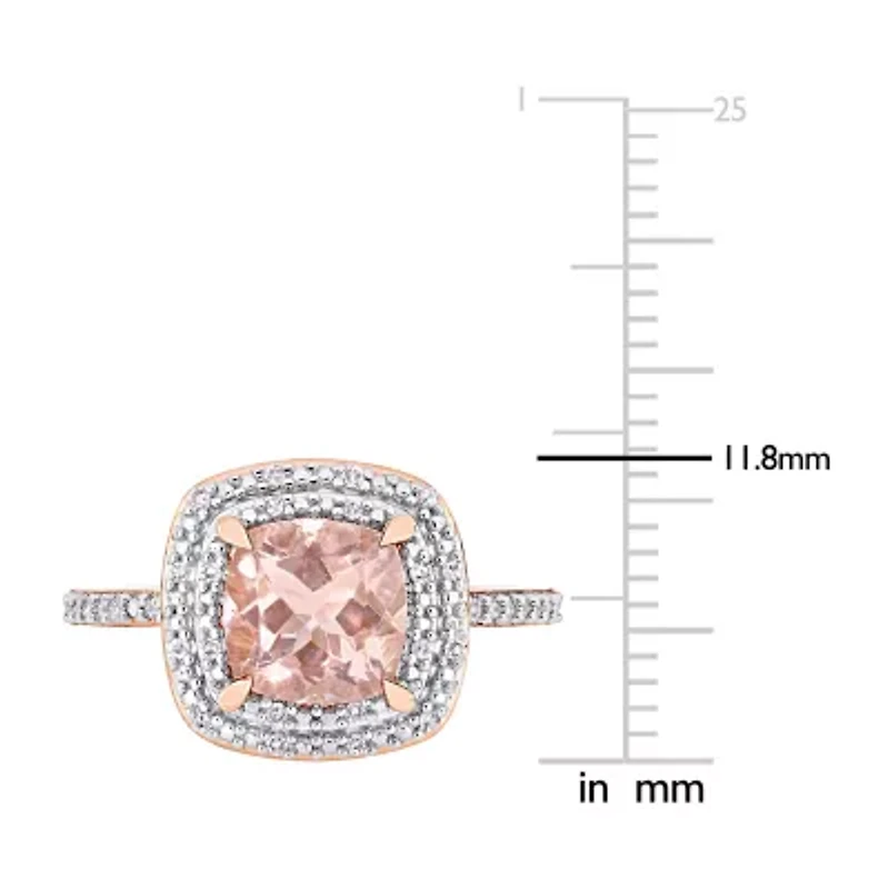 Womens 1/10 CT. T.W. Genuine Pink Morganite 14K Rose Gold Cocktail Ring