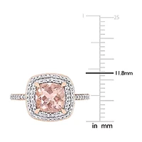 Womens 1/10 CT. T.W. Genuine Pink Morganite 14K Rose Gold Cocktail Ring