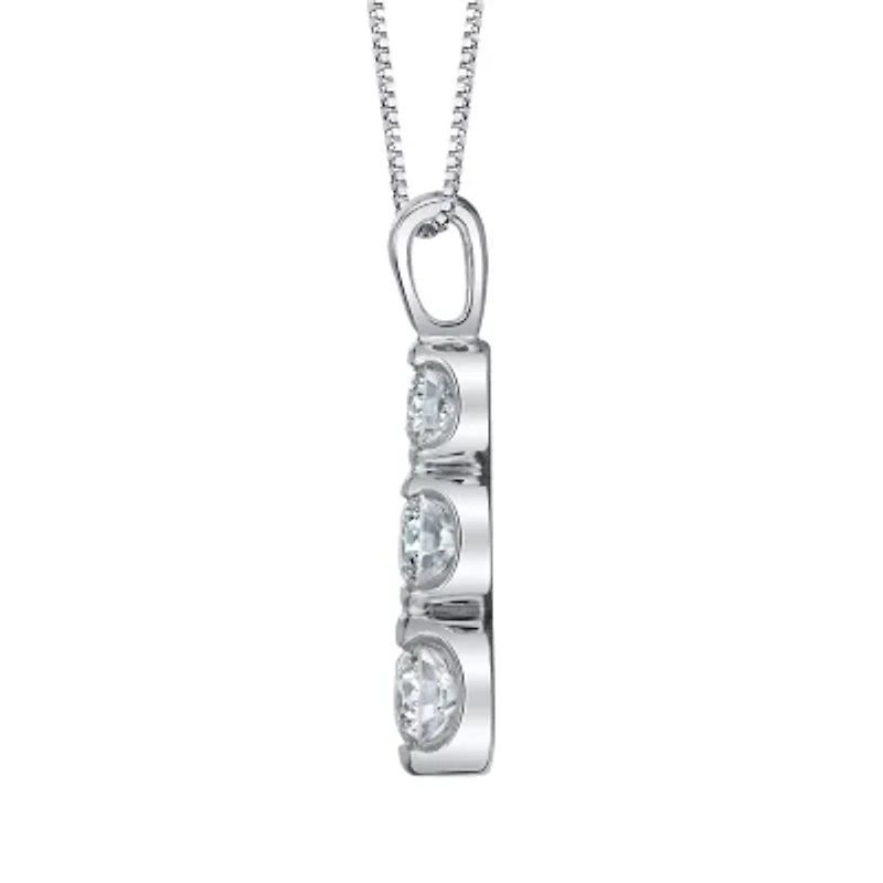 Womens 1/8 CT. T.W. Natural White Diamond 14K Gold Pendant Necklace