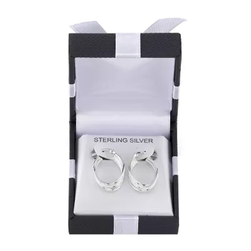 Womens Sterling Silver 26mm Hoop Earrings