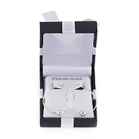 Womens Sterling Silver 33mm Hoop Earrings