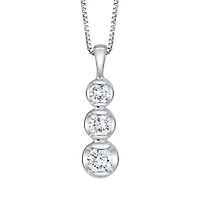 Womens 1/8 CT. T.W. Natural White Diamond 14K Gold Pendant Necklace