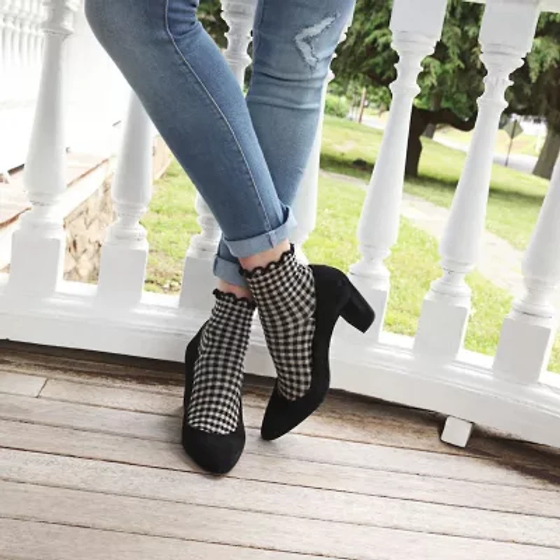 MeMoi Ruffle Cuff Womens Breathable 1 Pair Quarter Ankle Socks