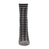 MeMoi Classic Houndstooth Womens 1 Pair Crew Socks