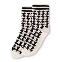 MeMoi Classic Houndstooth Womens 1 Pair Crew Socks