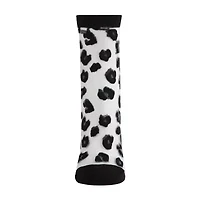 MeMoi Sheer Leopard Womens Breathable 1 Pair Quarter Ankle Socks