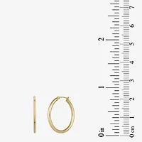 Womens 18K Gold 30mm Round Hoop Earrings