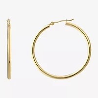Womens 18K Gold 30mm Round Hoop Earrings