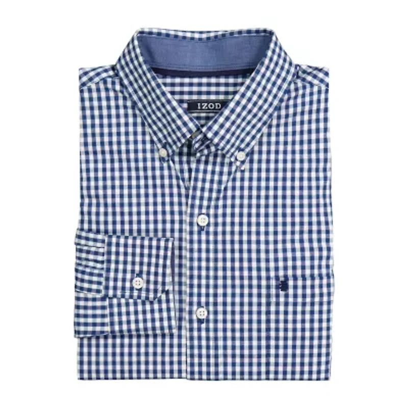 IZOD Performance Comfort Mens Long Sleeve Classic Fit Stretch Fabric Big and Tall Button-Down Shirt