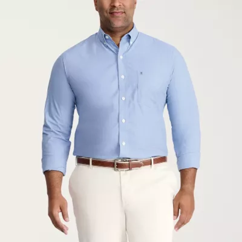 IZOD Performance Comfort Mens Long Sleeve Classic Fit Stretch Fabric Big and Tall Button-Down Shirt