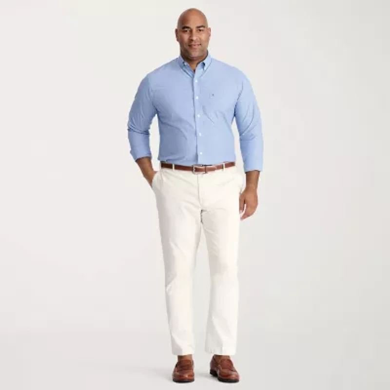 IZOD Performance Comfort Mens Long Sleeve Classic Fit Stretch Fabric Big and Tall Button-Down Shirt