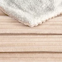 Linery Ribbed Velvet Plush Sherpa Blanket
