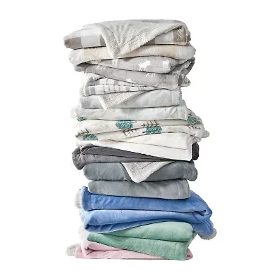 Linery Velvet Plush Fleece Sherpa Blanket