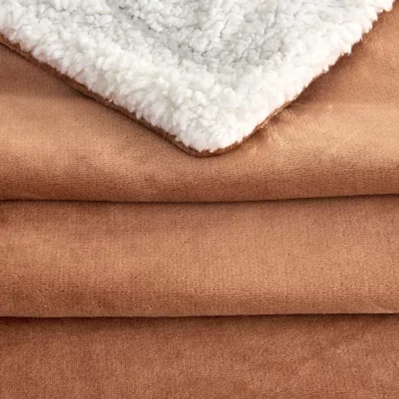 Linery Velvet Plush Fleece Sherpa Blanket
