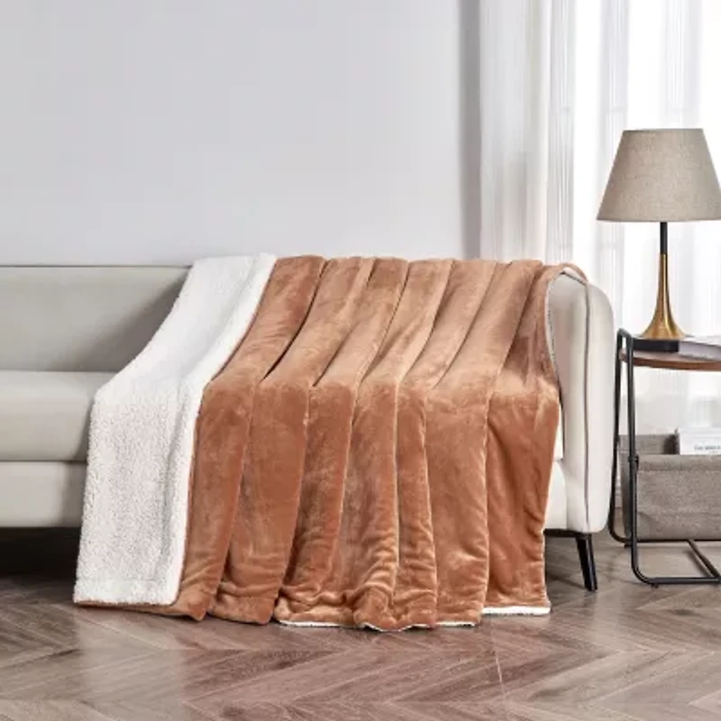 Linery Velvet Plush Fleece Sherpa Blanket