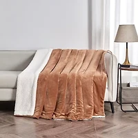 Linery Velvet Plush Fleece Sherpa Blanket