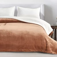 Linery Velvet Plush Fleece Sherpa Blanket