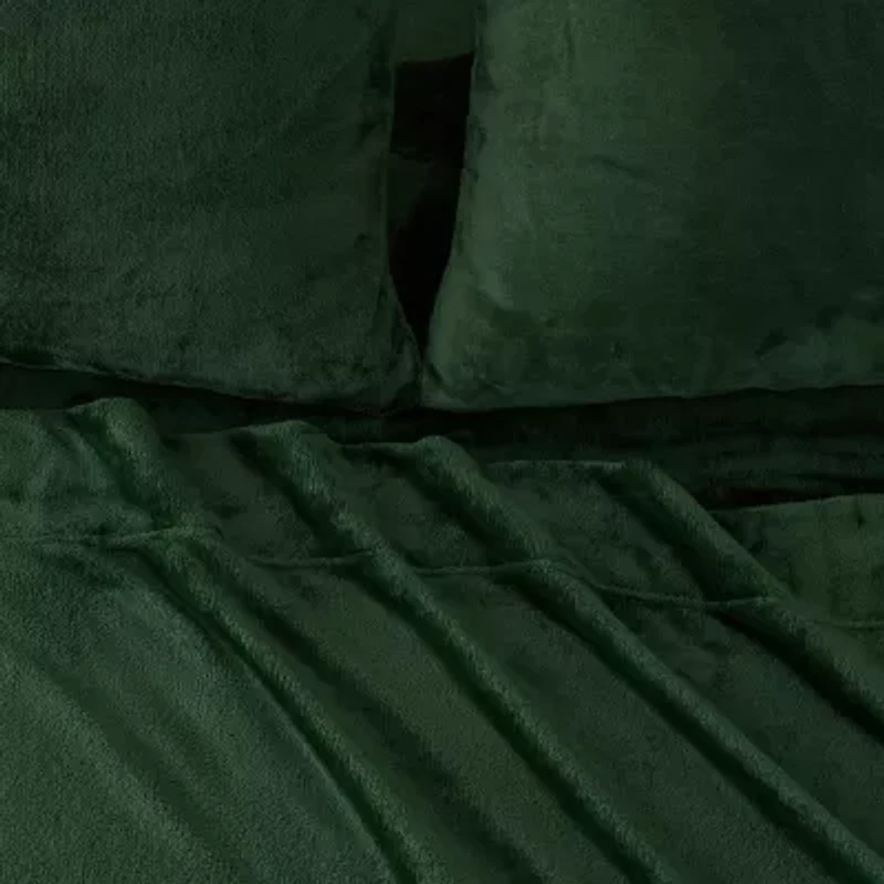 Linery Solid Velvet Plush Cozy Sheet Set