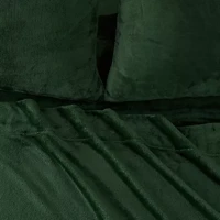 Linery Solid Velvet Plush Cozy Sheet Set