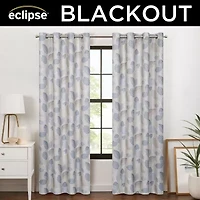 Eclipse Larissa Leaf Grommet Top 100% Blackout Single Curtain Panel