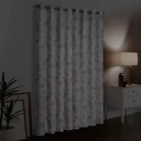 Eclipse Larissa Leaf Grommet Top 100% Blackout Single Curtain Panel