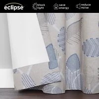 Eclipse Larissa Leaf Grommet Top 100% Blackout Single Curtain Panel
