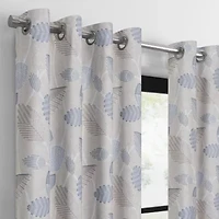 Eclipse Larissa Leaf Grommet Top 100% Blackout Single Curtain Panel