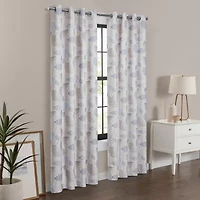 Eclipse Larissa Leaf Grommet Top 100% Blackout Single Curtain Panel