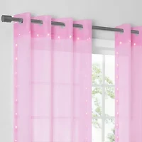 Eclipse Starlight Grommet Top Sheer Single Curtain Panel