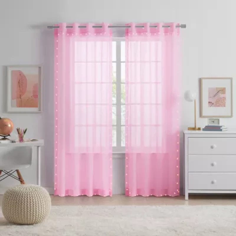 Eclipse Starlight Grommet Top Sheer Single Curtain Panel